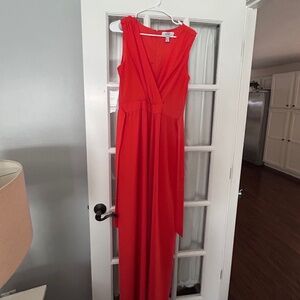 BELLE BADGLEY MISCHKA Orange Maxi Jumpsuit Size 12